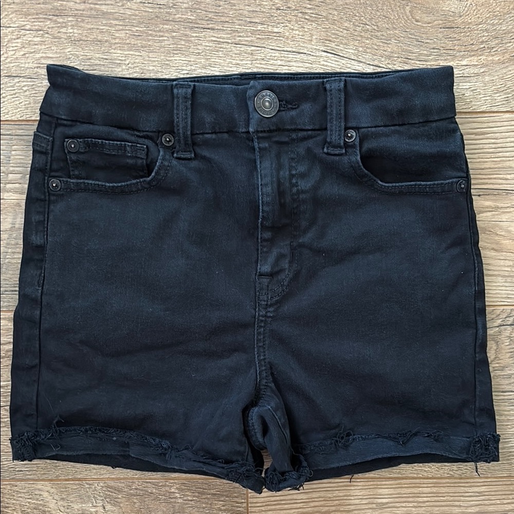American Eagle Shorts Women's 2 Black Curvy Hi-Rise Shortie Next Level Stretch
